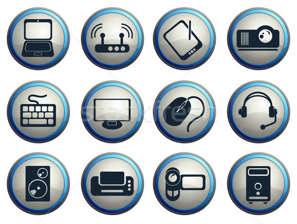 Computer equipment simple vector icons Stock photo © ayaxmr