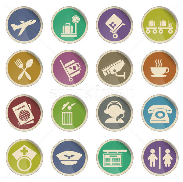 Airport icons Stock photo © ayaxmr