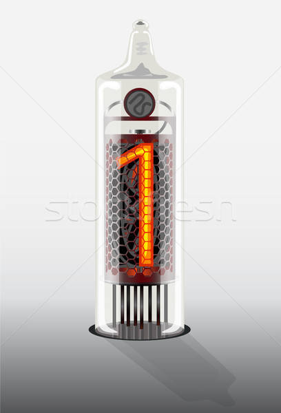 Digit 1 on vintage vacuum tube display Stock photo © ayaxmr