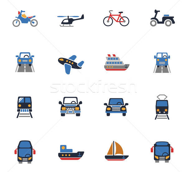 transport icon set Stock photo © ayaxmr