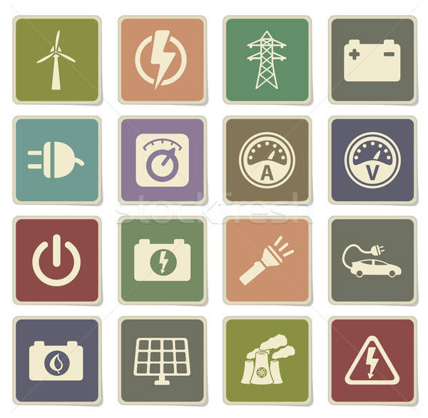 Electricity simply icons Stock photo © ayaxmr