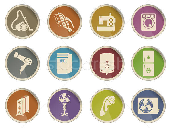 Home Appliances Icon Set Stock photo © ayaxmr