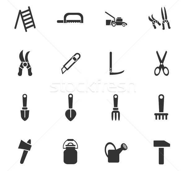 garden tools icon set Stock photo © ayaxmr