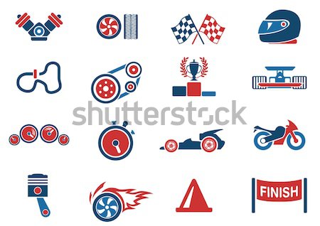 moto racing icon set Stock photo © ayaxmr