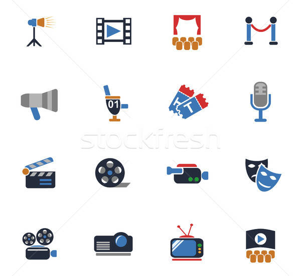 cinema icon set Stock photo © ayaxmr