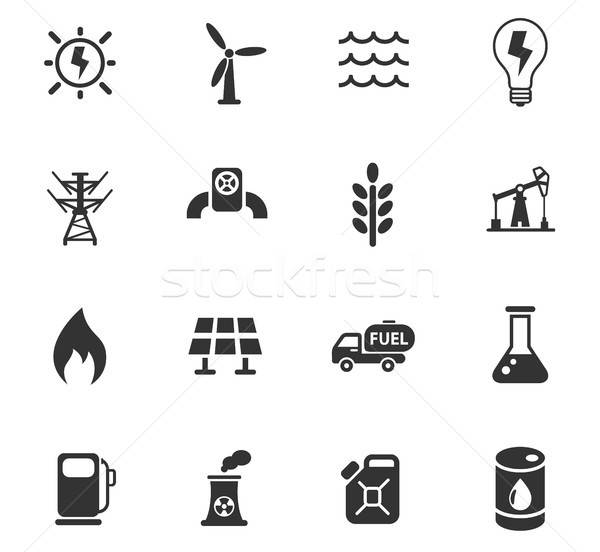 fuel and power icon set Stock photo © ayaxmr