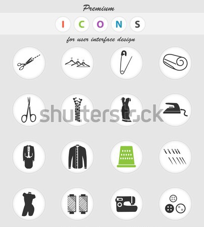 Tailoring icons set Stock photo © ayaxmr