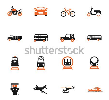 Transport types icons set Stock photo © ayaxmr