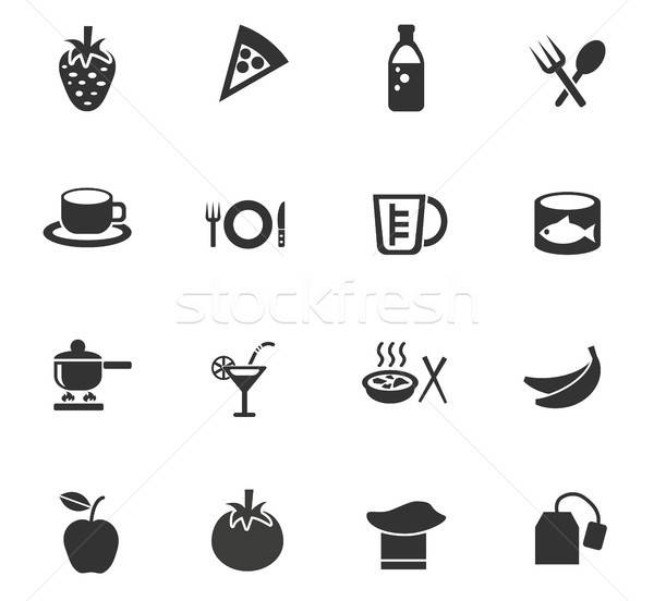 food and kitchen icon set Stock photo © ayaxmr