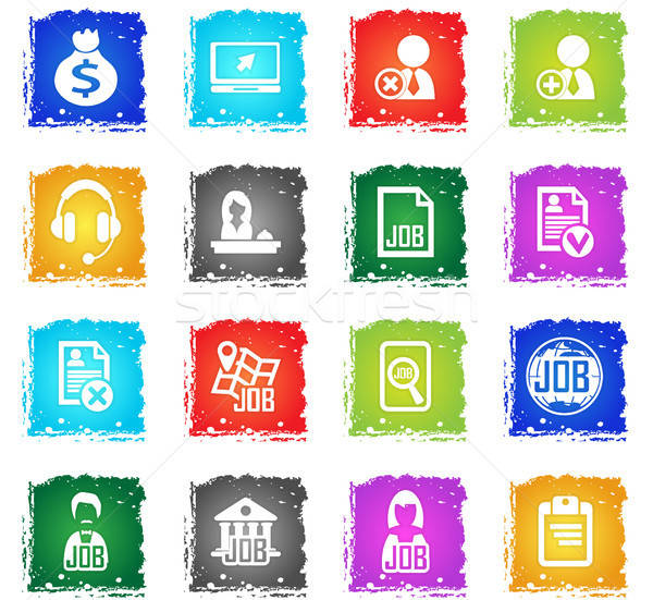 job search icon set Stock photo © ayaxmr