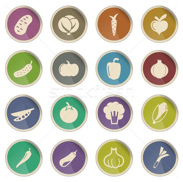 Vegetables simply icons Stock photo © ayaxmr
