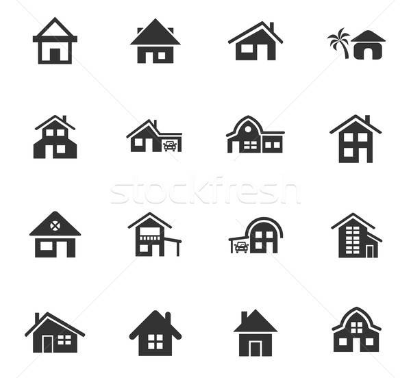 Stock photo: house type icon set