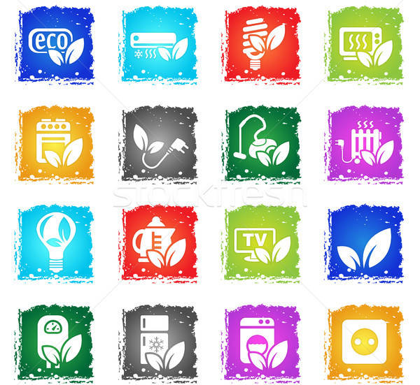 eco icon set Stock photo © ayaxmr