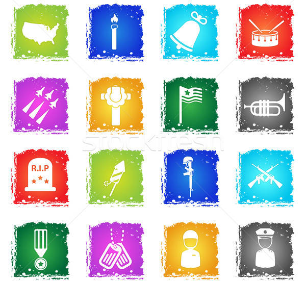 Dag eenvoudig iconen symbolen grunge stijl Stockfoto © ayaxmr