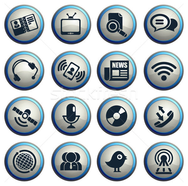 Communication icons set Stock photo © ayaxmr