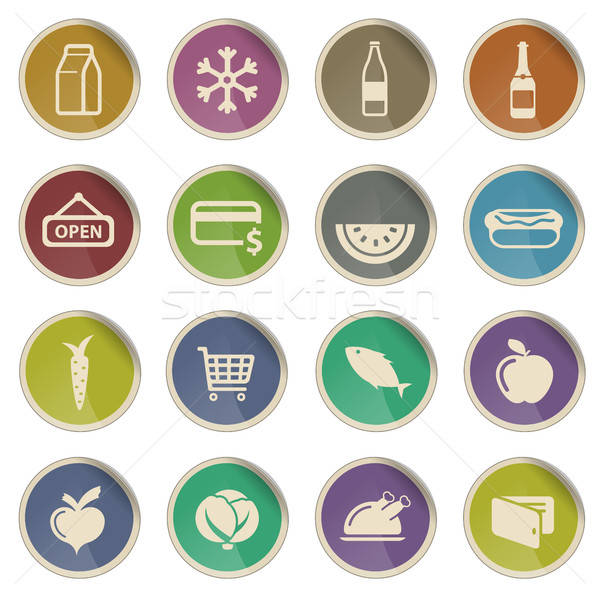 Grocery simply icons Stock photo © ayaxmr