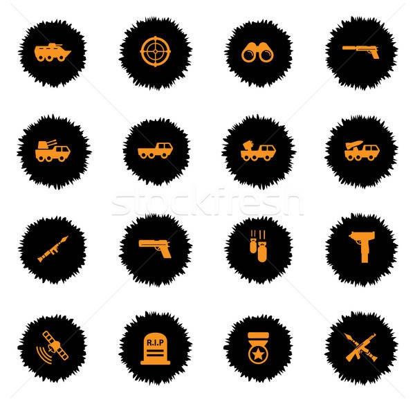 Militaire eenvoudig iconen vector web gebruiker Stockfoto © ayaxmr