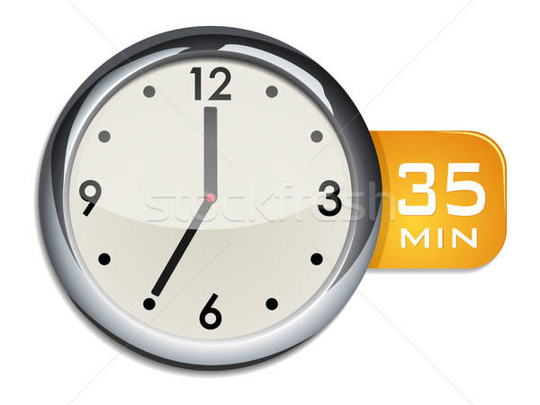 Stock photo: office wall clock timer 35 minutes