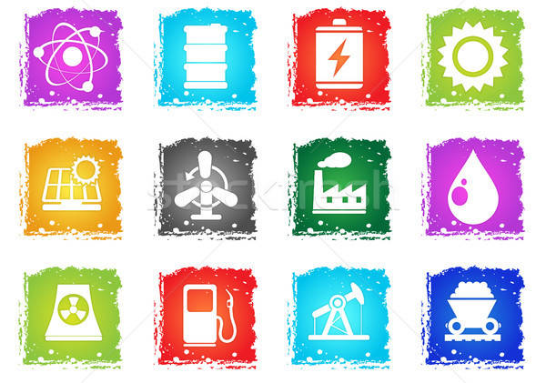 Icon Set, Energy and Industry Stock photo © ayaxmr