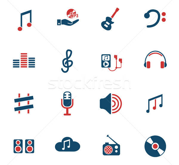 Muziek web icons gebruiker interface ontwerp Stockfoto © ayaxmr