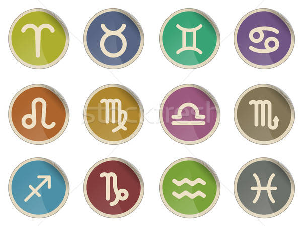 Zodiac signs icon set Stock photo © ayaxmr