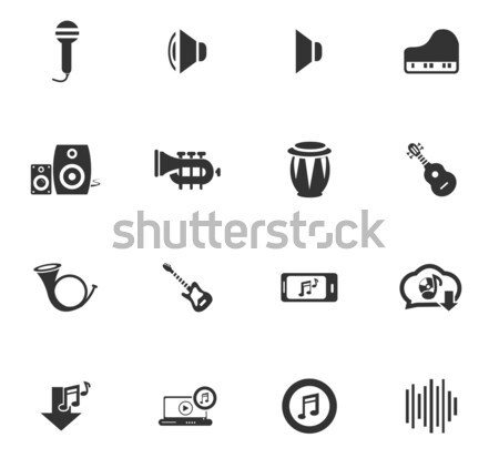 Music icons set Stock photo © ayaxmr