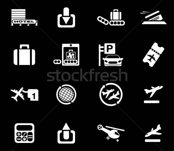 Airport icons Stock photo © ayaxmr