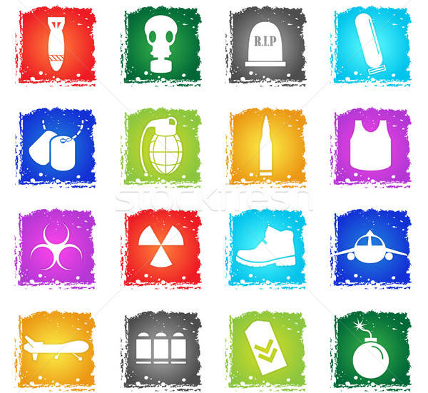 Stock photo: war symbols icon set