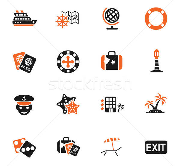 Hajóút ikon gyűjtemény webes ikonok felhasználó interfész terv Stock fotó © ayaxmr