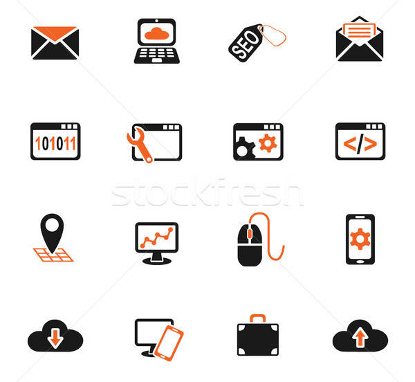 seo and development icon set Stock photo © ayaxmr