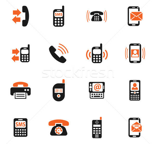 phone icon set Stock photo © ayaxmr