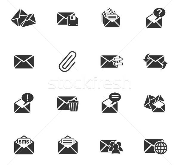 mail and envelope icon set Stock photo © ayaxmr