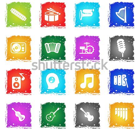 Music simply icons Stock photo © ayaxmr