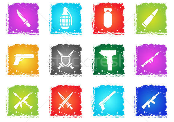 Weapon simply icons Stock photo © ayaxmr