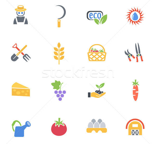 agriculture icon set Stock photo © ayaxmr