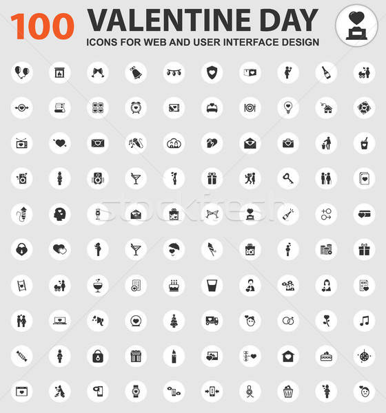 Valentine day icons set Stock photo © ayaxmr