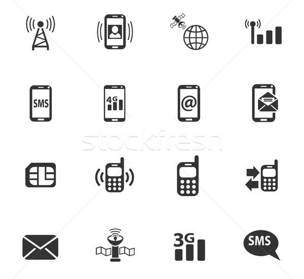 mobile connection icon set Stock photo © ayaxmr