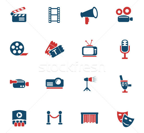 cinema icon set Stock photo © ayaxmr