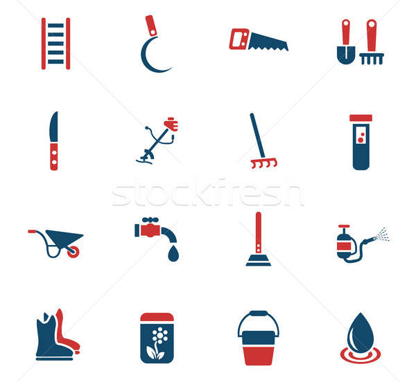 garden tools icon set Stock photo © ayaxmr