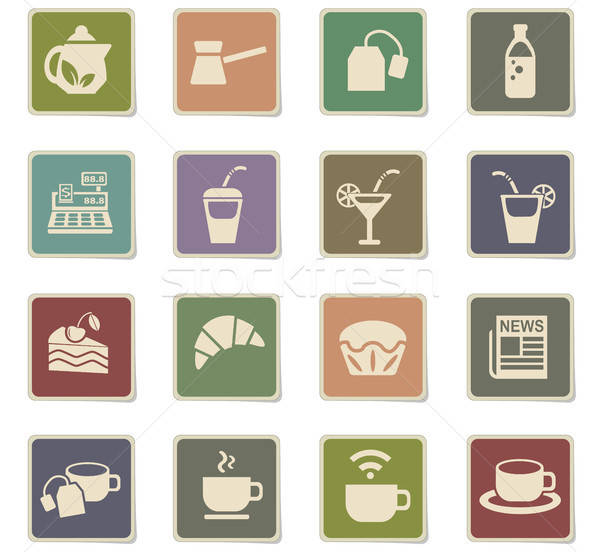 Stock photo: cafe icon set