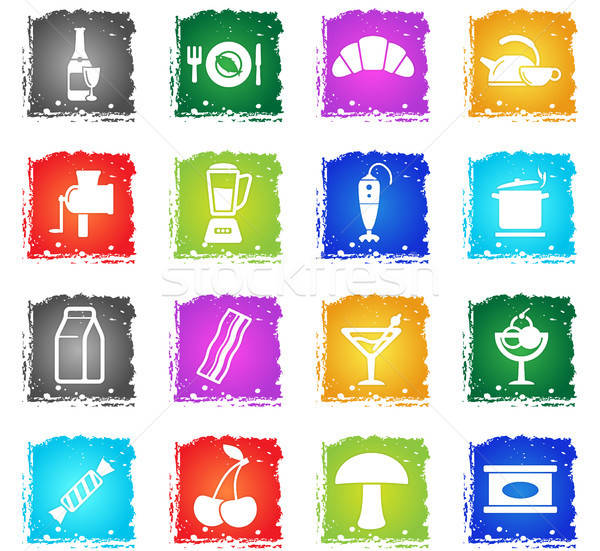 Food and kitchen simply icons Stock photo © ayaxmr