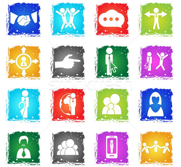 community icon set Stock photo © ayaxmr