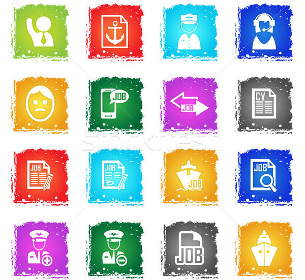 job search icon set Stock photo © ayaxmr