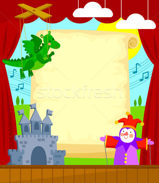 Marionet theater scroll element afzonderlijk Stockfoto © ayelet_keshet
