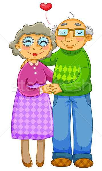 老夫婦 擁抱 微笑 愛 男子 快樂 插圖 C Ayelet Keshet Stockfresh