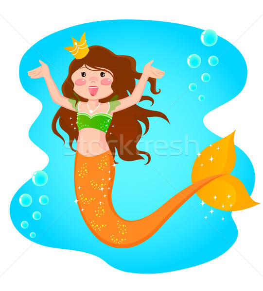 Hableány hercegnő derűs tenger lány gyermek Stock fotó © ayelet_keshet