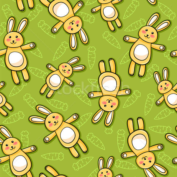 Coelhos padrão cenouras feliz projeto Foto stock © ayelet_keshet