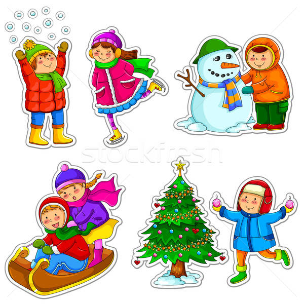 kids in winter Stock photo © ayelet_keshet