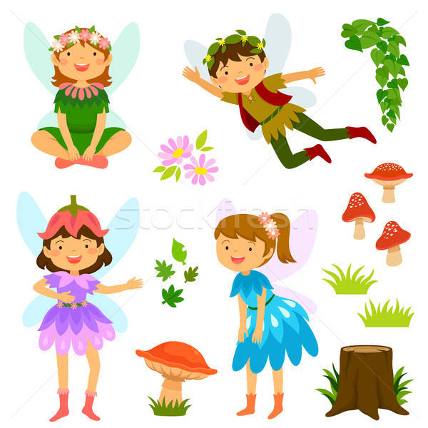 Beide cute cartoon champignons decoratief Stockfoto © ayelet_keshet