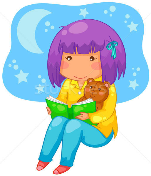 Cuento nina lectura libro noche nina Foto stock © ayelet_keshet
